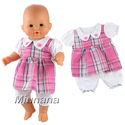 Miunana Vestidos Verano Casual Ropas Fashion 14 - 16 Pulgada Muñeca Bebé 36 - 40 cm Doll (4X Ropas)