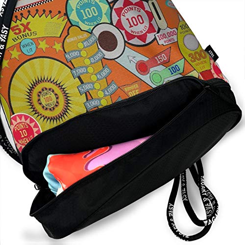 Miusixi Pinball - Mochila unisex con cordón para gimnasio, impermeable, personalizable Miusixi Pinball - Mochila unisex con cordón para gimnasio, impermeable, personalizable
