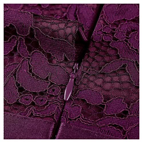 Miusol Encaje Gasa Alto Bajo Noche Vestido Largo para Mujer Magenta X-Large Miusol Encaje Gasa Alto Bajo Noche Vestido Largo para Mujer Magenta X-Large