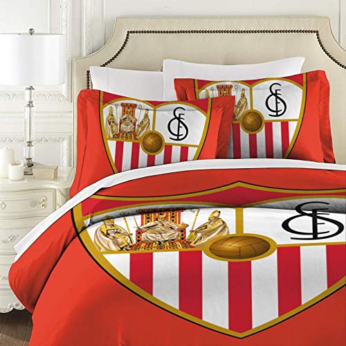Miwaimao Funda de edredón de Cama Sev-illa FC Funda nórdica y Funda de Almohada de microfibra260*220 Miwaimao Funda de edredón de Cama Sev-illa FC Funda nórdica y Funda de Almohada de microfibra260*220