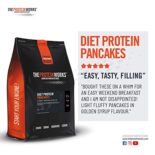 Mix Pancake Proteico Dietético | Alto en Proteínas, Snack Bajo en Azúcar | Rápido y Fácil de Hacer | THE PROTEIN WORKS | Sirope Dorado | 500g Mix Pancake Proteico Dietético | Alto en Proteínas, Snack Bajo en Azúcar | Rápido y Fácil de Hacer | THE PROTEIN WORKS | Sirope Dorado | 500g