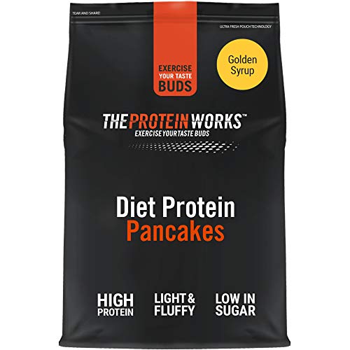 Mix Pancake Proteico Dietético | Alto en Proteínas, Snack Bajo en Azúcar | Rápido y Fácil de Hacer | THE PROTEIN WORKS | Sirope Dorado | 500g