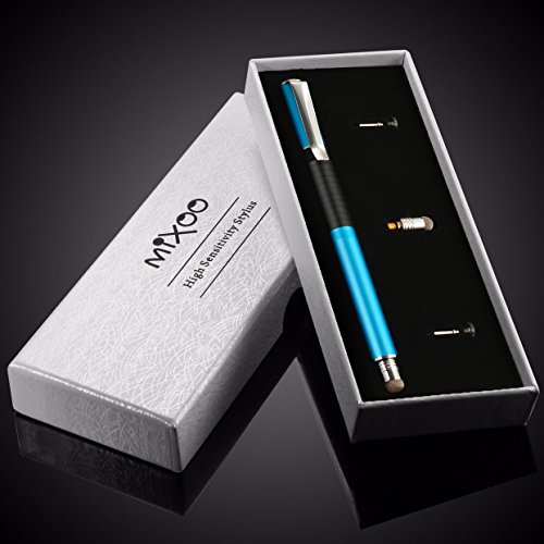 Mixoo - Lápiz capacitivo universal 2 en 1, disco capacitivo preciso y punta de fibra para tabletas, iPads, iPhones y smartphones Mixoo - Lápiz capacitivo universal 2 en 1, disco capacitivo preciso y punta de fibra para tabletas, iPads, iPhones y smartphones