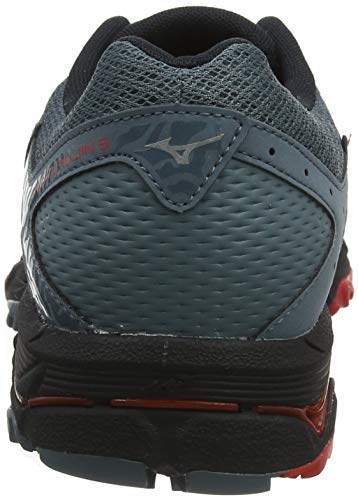 Mizuno Wave Mujin 5, Zapatillas de Running para Asfalto Hombre, Gris (Quarry/Black/Brilliant Blue 09), 44.5 EU