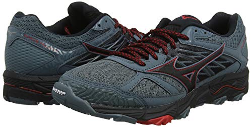 Mizuno Wave Mujin 5, Zapatillas de Running para Asfalto Hombre, Gris (Quarry/Black/Brilliant Blue 09), 44.5 EU