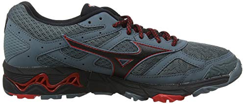 Mizuno Wave Mujin 5, Zapatillas de Running para Asfalto Hombre, Gris (Quarry/Black/Brilliant Blue 09), 44.5 EU