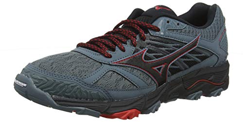 Mizuno Wave Mujin 5, Zapatillas de Running para Asfalto Hombre, Gris (Quarry/Black/Brilliant Blue 09), 44.5 EU