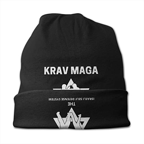 MKDIJIUWL Krav MAGA - Gorro de punto elástico para invierno, unisex, color negro MKDIJIUWL Krav MAGA - Gorro de punto elástico para invierno, unisex, color negro