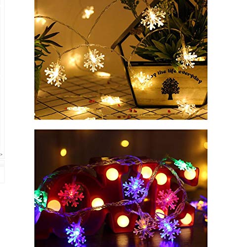 MLX Luces de Cadena Copo de Nieve, Luces Decorativas Resistentes al Agua for Interior y Exterior, Alquiler habitación de Navidad Boda terraza Ventana Partido