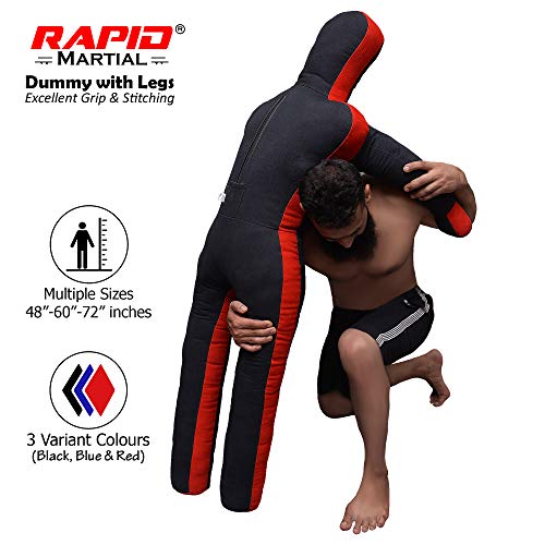 MMA Judo Saco de Boxeo Grappling Dummy Brazilian Jiu Jitsu BJJ Wrestling Training Fitness Posición de pie Sin Relleno Negro tamaño 4 Feet