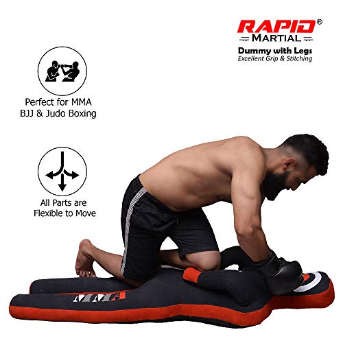 MMA Judo Saco de Boxeo Grappling Dummy Brazilian Jiu Jitsu BJJ Wrestling Training Fitness Posición de pie Sin Relleno Negro tamaño 4 Feet