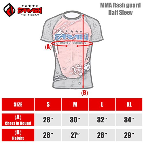 MMA Rash Guard Compression Top Gym Training Body Armour BJJ Base Layer by farabi (Large)