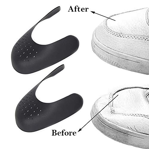 mmfoot Protectores De Zapatillas Protectores De Zapatos Previenen Las Arrugas Frontales Contra Las Arrugas De Los Zapatos Mejoran Los Pliegues -1 Par Negro L