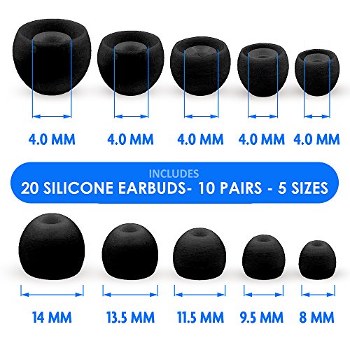 MMOBIEL 10 Pares Almohadillas Auriculares Silicona Compatible con Monster Panasonic Powerbeats 1/2/3 JVC Sony Ultimate Ears Sharp TDK Phillips Audio-Technical (Negro) MMOBIEL 10 Pares Almohadillas Auriculares Silicona Compatible con Monster Panasonic Powerbeats 1/2/3 JVC Sony Ultimate Ears Sharp TDK Phillips Audio-Technical (Negro)