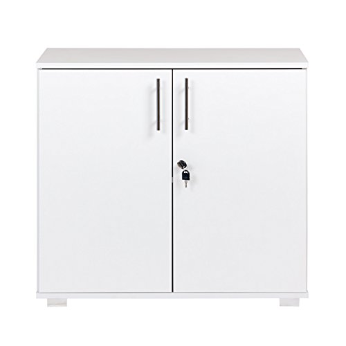 MMT Furniture Designs Ltd MMT-SD-IV07White Armario de Almacenamiento de Oficina, Laminado de Madera, Blanco, 730mm Tall