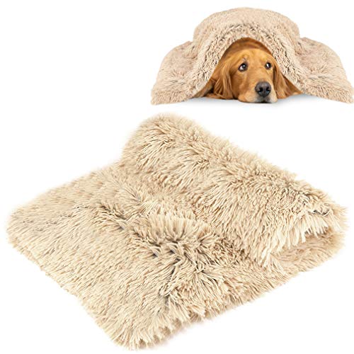 MMTX Esponjosas Felpa Mantas para Camas para Perros Gatos Colchón Doble Lado Mantas Mascotas Suave y Linda Cálido Manta Lavable Gatos y Perros para Cama de Perro Sofá y Vehículos Beige