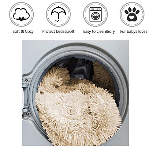 MMTX Esponjosas Felpa Mantas para Camas para Perros Gatos Colchón Doble Lado Mantas Mascotas Suave y Linda Cálido Manta Lavable Gatos y Perros para Cama de Perro Sofá y Vehículos Beige