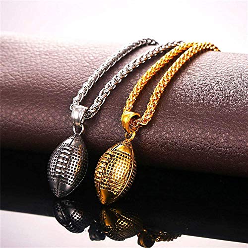 MNMXW Collar de Bola para Hombre, Atleta, Deporte, Fan, Regalo, joyería, Oro, Acero Inoxidable, Entrenamiento, fútbol, Fitness, Cadena Colgante MNMXW Collar de Bola para Hombre, Atleta, Deporte, Fan, Regalo, joyería, Oro, Acero Inoxidable, Entrenamiento, fútbol, Fitness, Cadena Colgante