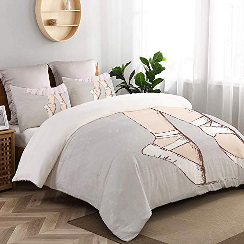 MOBEITI Bailarinas Piernas de Puntos Bailarina Slender Art of Dance,Juego de Ropa de Cama con Funda nórdica de Microfibra y 2 Funda de Almohada - 220 x 240 cm