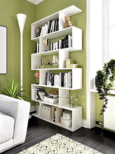 Mobelcenter - Estantería Alta Blanca con 6 Huecos - Librería Alta Blanca salón 6 Huecos - Estantería 190 cm de Alto x 25 cm de Fondo x 80 cm de Ancho (1020) Mobelcenter - Estantería Alta Blanca con 6 Huecos - Librería Alta Blanca salón 6 Huecos - Estantería 190 cm de Alto x 25 cm de Fondo x 80 cm de Ancho (1020)