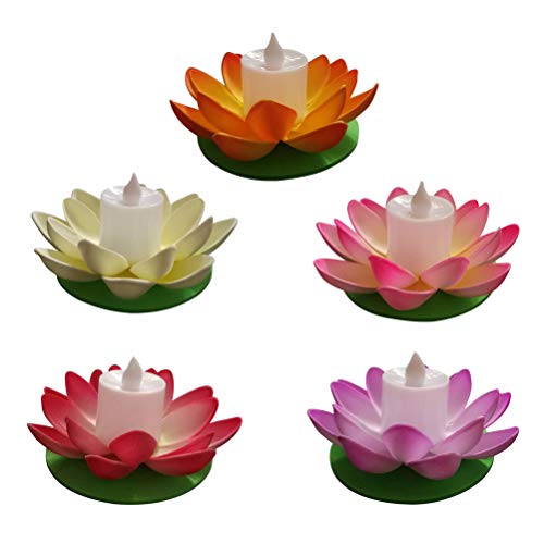 Mobestech 10pcs flotante Lotus Light LED que desea agua lirio vela linternas decoración para fiesta en la piscina Fiesta Mobestech 10pcs flotante Lotus Light LED que desea agua lirio vela linternas decoración para fiesta en la piscina Fiesta