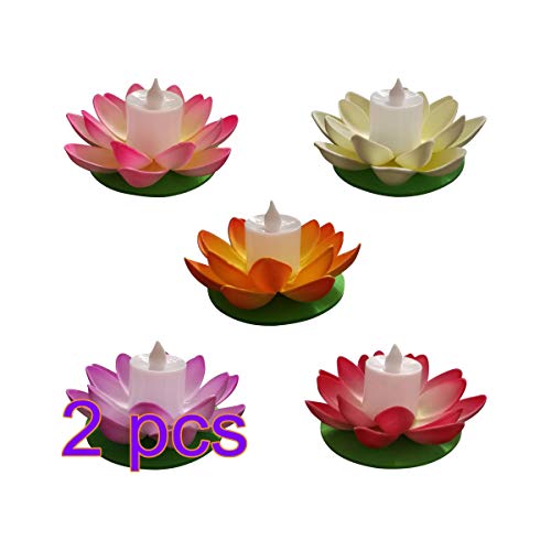 Mobestech 10pcs flotante Lotus Light LED que desea agua lirio vela linternas decoración para fiesta en la piscina Fiesta Mobestech 10pcs flotante Lotus Light LED que desea agua lirio vela linternas decoración para fiesta en la piscina Fiesta