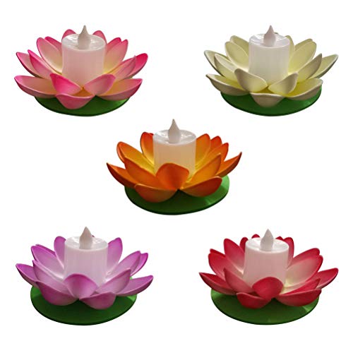 Mobestech 10pcs flotante Lotus Light LED que desea agua lirio vela linternas decoración para fiesta en la piscina Fiesta Mobestech 10pcs flotante Lotus Light LED que desea agua lirio vela linternas decoración para fiesta en la piscina Fiesta
