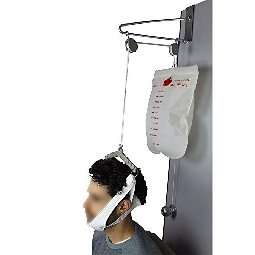 Mobiclinic, Equipo de tracción cervical, Cinesiterapia, Marca Española, Estiramientos cervicales, Ejercicio, Rehabilitación, Alivio dolor del cuello, Portátil, Para puerta