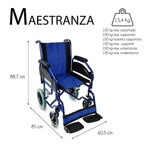 Mobiclinic, Maestranza, Silla de ruedas plegable para ancianos y minusválidos, silla de ruedas manual, freno en manetas, reposapiés y reposabrazos extraíbles, negro Mobiclinic, Maestranza, Silla de ruedas plegable para ancianos y minusválidos, silla de ruedas manual, freno en manetas, reposapiés y reposabrazos extraíbles, negro