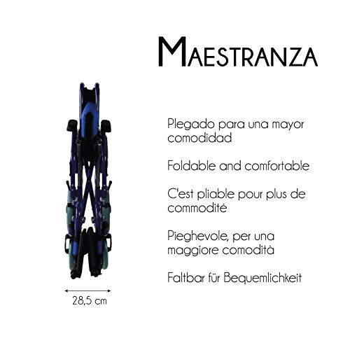 Mobiclinic, Maestranza, Silla de ruedas plegable para ancianos y minusválidos, silla de ruedas manual, freno en manetas, reposapiés y reposabrazos extraíbles, negro Mobiclinic, Maestranza, Silla de ruedas plegable para ancianos y minusválidos, silla de ruedas manual, freno en manetas, reposapiés y reposabrazos extraíbles, negro