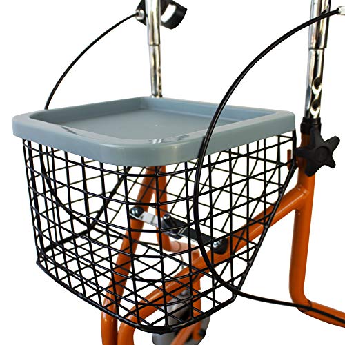 Mobiclinic, Modelo Caleta, Andador para ancianos, mayores y minusválidos, Rollator de acero, andador caminador, ligero, regulable en altura, frenos en las manetas, plegable, cesta, 3 ruedas, naranja Mobiclinic, Modelo Caleta, Andador para ancianos, mayores y minusválidos, Rollator de acero, andador caminador, ligero, regulable en altura, frenos en las manetas, plegable, cesta, 3 ruedas, naranja