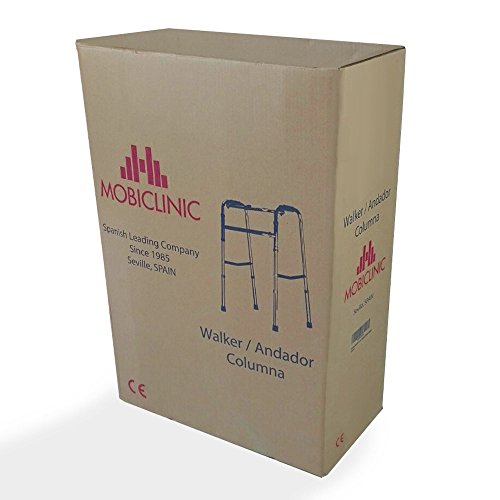 Mobiclinic, Modelo Columna, Andador para adultos, ancianos, mayores o minusvalidos, de aluminio, ligero, plegable, con asiento y sin ruedas, Color Gris Mobiclinic, Modelo Columna, Andador para adultos, ancianos, mayores o minusvalidos, de aluminio, ligero, plegable, con asiento y sin ruedas, Color Gris