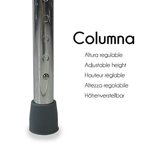 Mobiclinic, Modelo Columna, Andador para adultos, ancianos, mayores o minusvalidos, de aluminio, ligero, plegable, con asiento y sin ruedas, Color Gris Mobiclinic, Modelo Columna, Andador para adultos, ancianos, mayores o minusvalidos, de aluminio, ligero, plegable, con asiento y sin ruedas, Color Gris