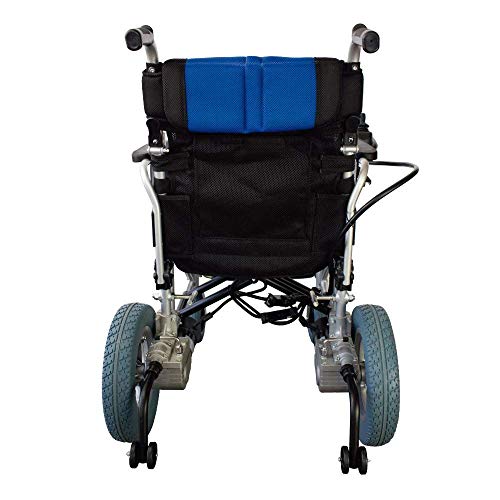 Mobiclinic, modelo Lyra, Silla de ruedas eléctrica, plegable, de aluminio, con motor, para discapacitados, minusválidos, ancianos, ortopedica, para mayores, autonomía 20 km, 24V, color Azul y Negro