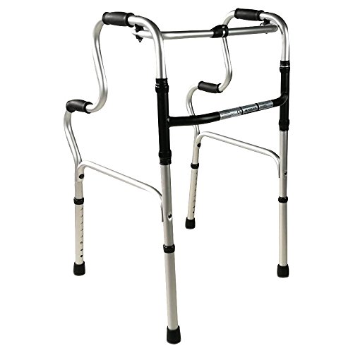 Mobiclinic, Modelo Pórtico, Andador para ancianos, adultos, mayores o minusvalidos, de aluminio, ligero, plegable, con asiento y sin ruedas Mobiclinic, Modelo Pórtico, Andador para ancianos, adultos, mayores o minusvalidos, de aluminio, ligero, plegable, con asiento y sin ruedas