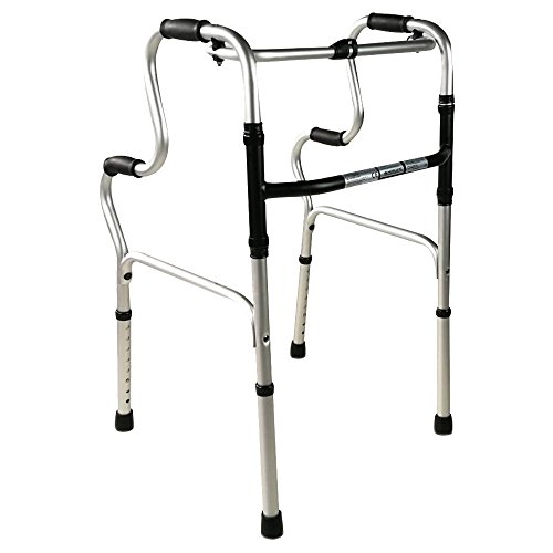 Mobiclinic, Modelo Pórtico, Andador para ancianos, adultos, mayores o minusvalidos, de aluminio, ligero, plegable, con asiento y sin ruedas