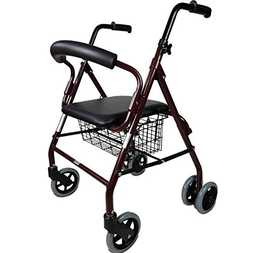 Mobiclinic, Modelo Prado, Andador para minusválidos, ancianos, Rollator, de aluminio, ligero, plegable, frenos por presión, con asiento, cesta y 4 ruedas, Color Burdeos Mobiclinic, Modelo Prado, Andador para minusválidos, ancianos, Rollator, de aluminio, ligero, plegable, frenos por presión, con asiento, cesta y 4 ruedas, Color Burdeos