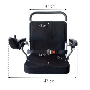 Mobiclinic, modelo Troya, Silla de ruedas eléctrica, plegable, con motor, para discapacitados, minusválidos, ancianos, ortopedica, para mayores, asiento 45 cm, autonomía 17 km, 24V, Azul