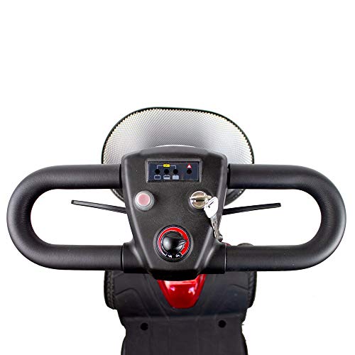 Mobiclinic, Virgo, Scooter eléctrico adultos, personas con movilidad reducida, minusválidos, discapacitados, 4 ruedas, Desmontable, Manillar plegable, Auton. 10 km, 12V, Rojo