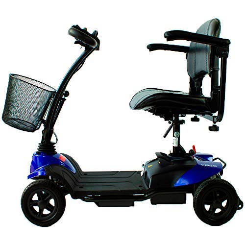 Mobiclinic, Virgo, Scooter eléctrico minusválido, personas con movilidad reducida, adultos, discapacitados, 4 ruedas, Desmontable, Manillar plegable, Auton. 10 km, 12V, Azul Mobiclinic, Virgo, Scooter eléctrico minusválido, personas con movilidad reducida, adultos, discapacitados, 4 ruedas, Desmontable, Manillar plegable, Auton. 10 km, 12V, Azul