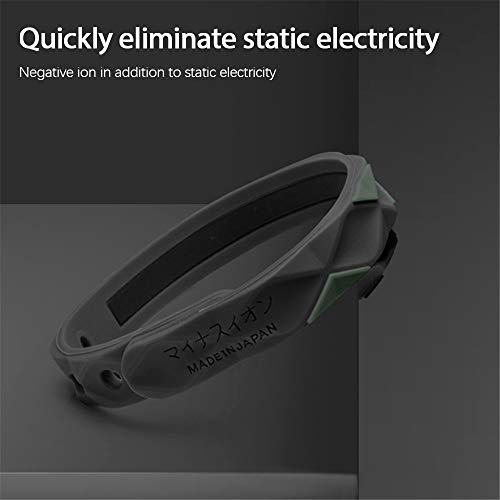 MOC Pulsera antiestática de iones negativos impermeable de silicona deportiva para electricidad estática del cuerpo humano