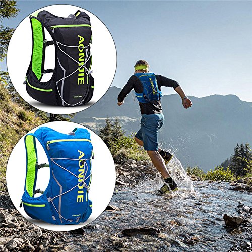 Mochila AONIJIE de 10 l, ligera, resistente al agua, para correr, hacer ciclismo, tipo chaleco, Black-L/XL