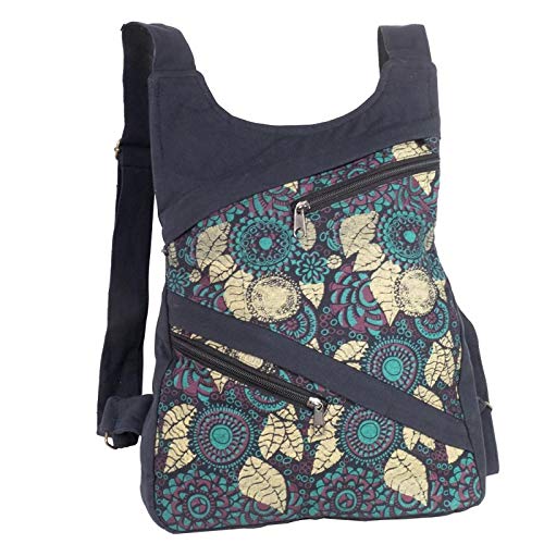 Mochila Chaleco Hippie Estampada (Verde Mar/Granate)