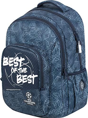 Mochila Colegio Champions The Best | Mochila Doble Compartimento Adaptable a Carro para Mochilas Escolares, Bolsillo Frontal y Compartimento Interior para Portatil o Tablet - Medidas 34 x 45,5 x 15 cm