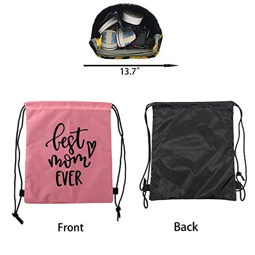 Mochila con cordón para mujer, diseño floral de girasol, regalo para el día de la madre, ligera, de poliéster, para deporte, gimnasio, yoga, viajes, compras Mochila con cordón para mujer, diseño floral de girasol, regalo para el día de la madre, ligera, de poliéster, para deporte, gimnasio, yoga, viajes, compras