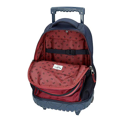 Mochila con Ruedas Pepe Jeans Andy 2R, Rojo, 33x44x21 cm