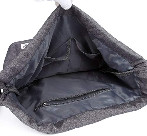 Mochila Cordon para Deportes KAUKKO Bolso Oxford Unisex para Nadar/Surfear/Viajar/Hacer Senderismo/Yoga (Gris) Mochila Cordon para Deportes KAUKKO Bolso Oxford Unisex para Nadar/Surfear/Viajar/Hacer Senderismo/Yoga (Gris)