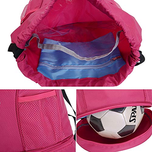 Mochila Cuerdas Mujer Hombre Mochila Gimnasio Bolsa Cordón Impermeable Separación Seca y húmeda para Baloncesto fútbol natación Fitness Viajes