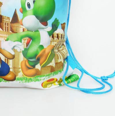 Mochila de Dibujos Mario 1 unids/Lote Decorar Niños Favores Eventos Fiesta Tema de Super Mario Feliz Cumpleaños Bolsas de Regalos con cordón Baby Shower