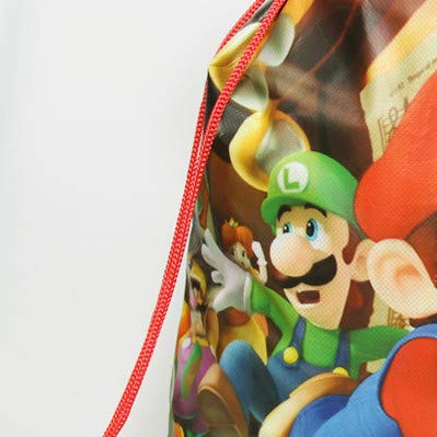 Mochila de Dibujos Mario 1 unids/Lote Decorar Niños Favores Eventos Fiesta Tema de Super Mario Feliz Cumpleaños Bolsas de Regalos con cordón Baby Shower